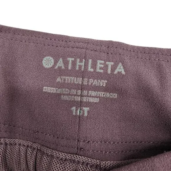 Athleta Attitude Volcanic Violet Mauve Ruched Jogger Pants Size 16 Tall